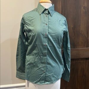 E359-361 Men's M Green blank no Alcatraz cruises logo  shirt NWOT by Harriton